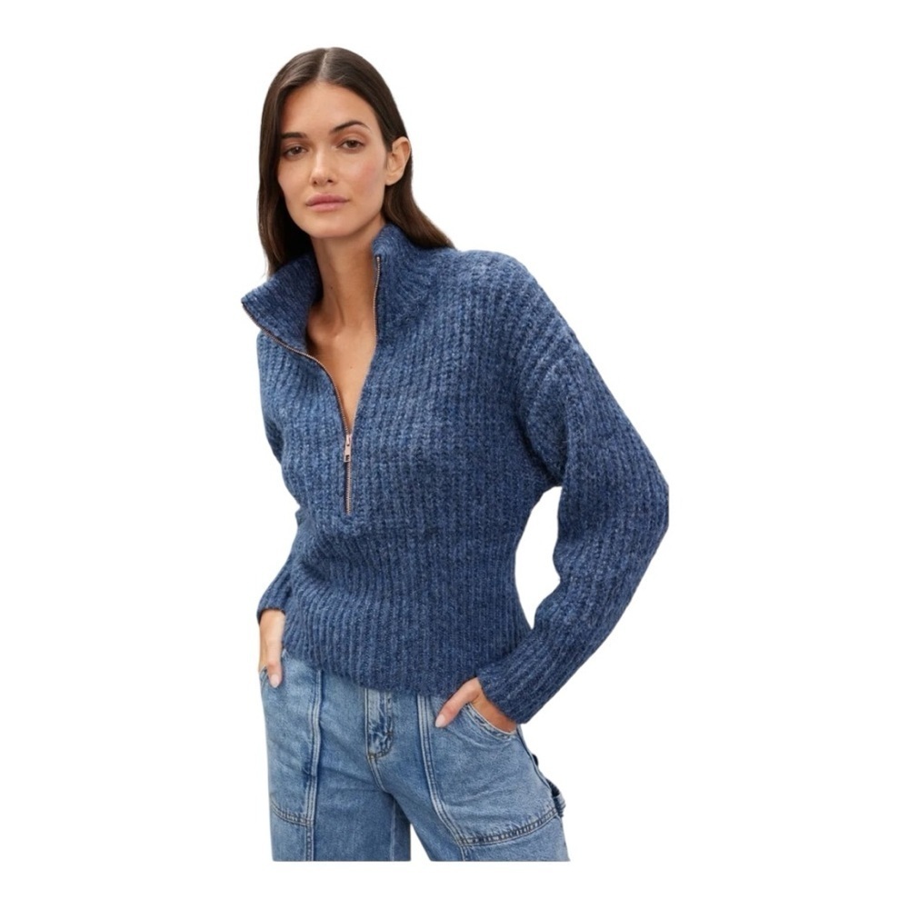 525 America Jackie Sweater Long Sleeve Pullover in Heather Blue Size XL